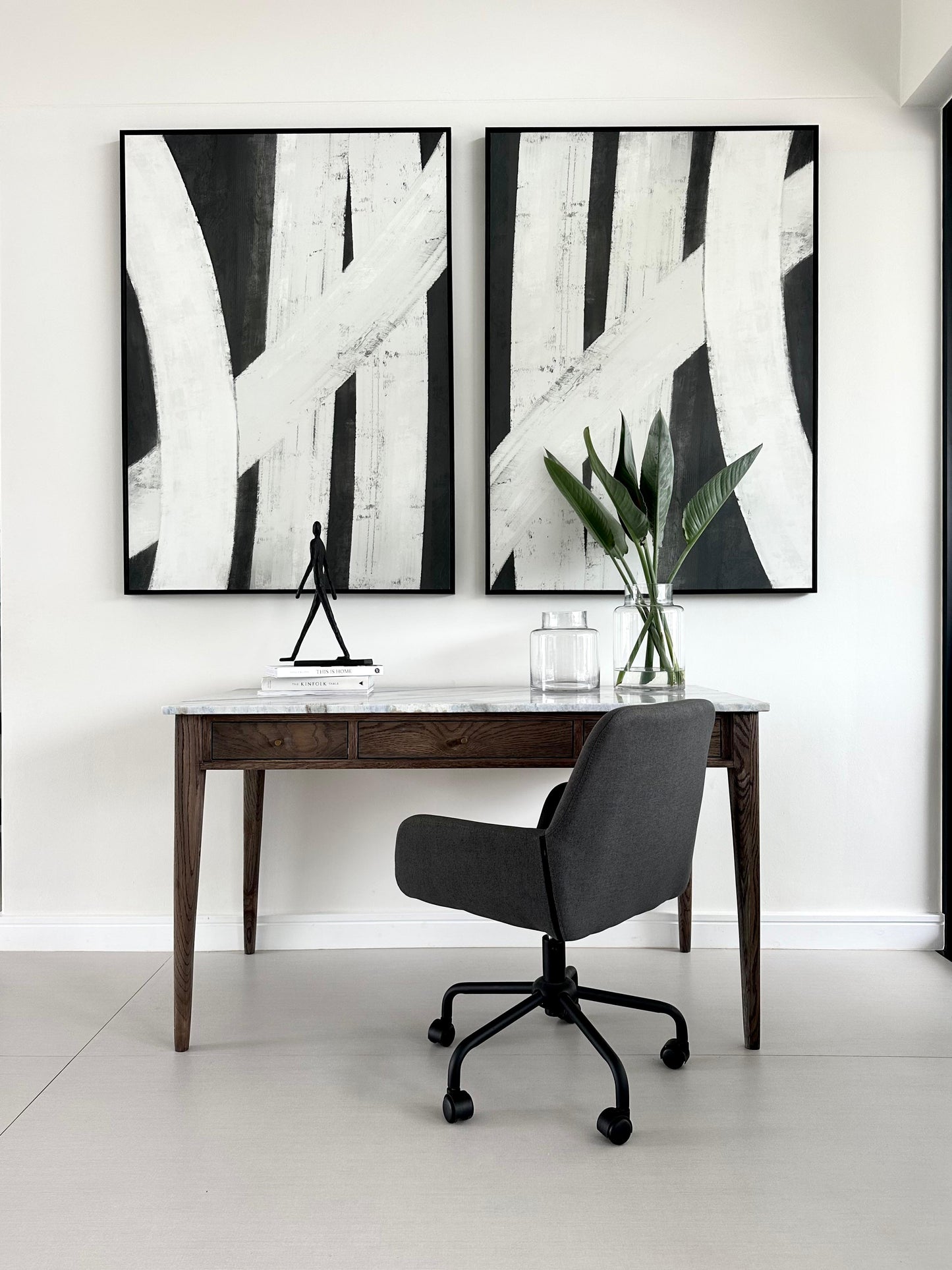 Jean Desk - Solid Oak & Marble Top