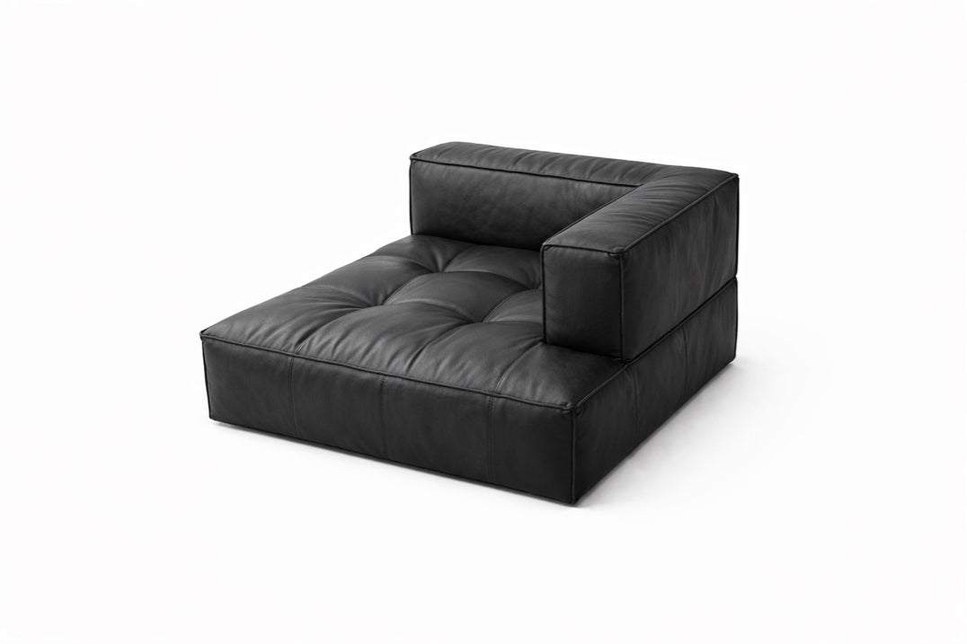 Matt Black Block Sofa
