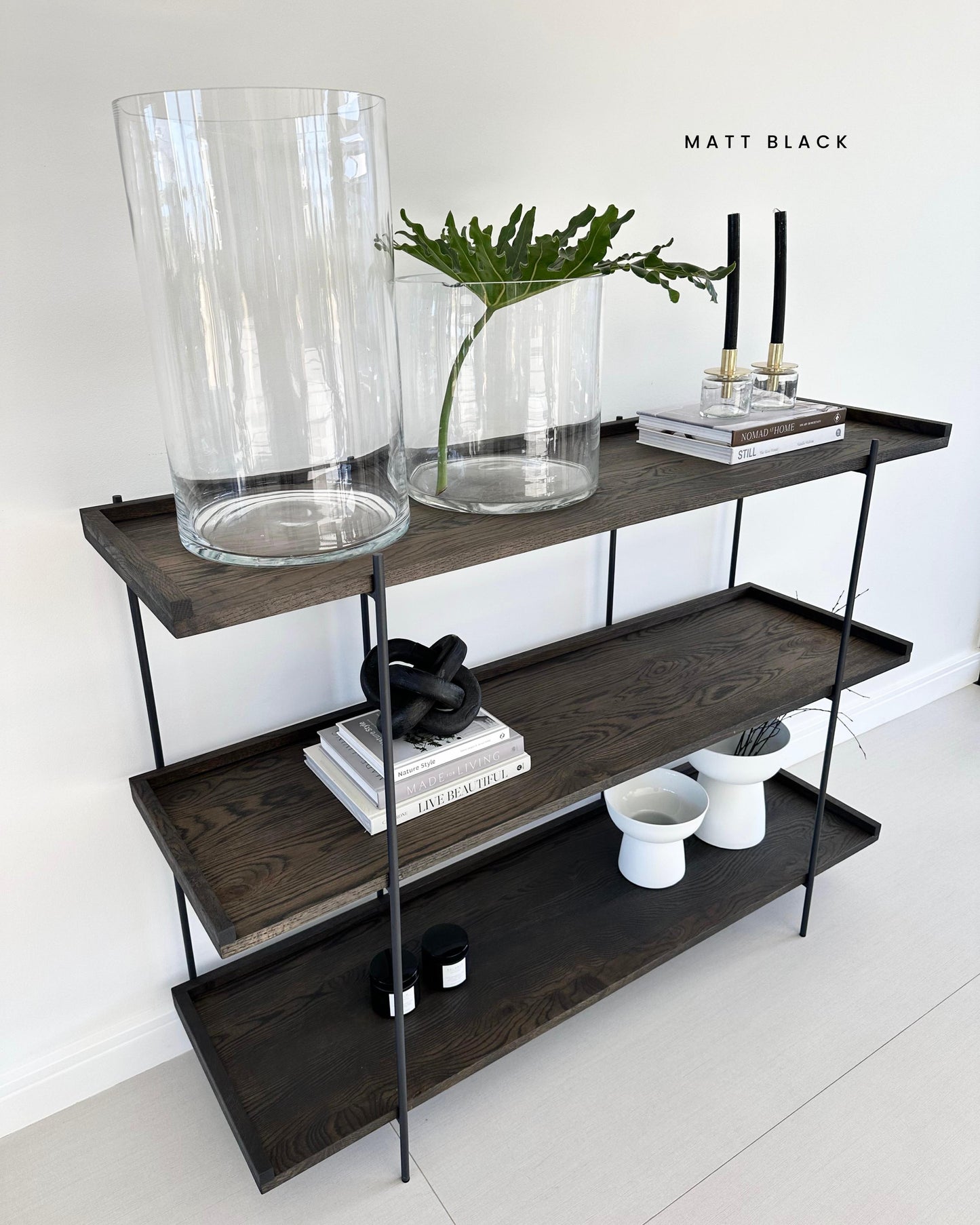 BAINE - Oak & Steel Bookshelf