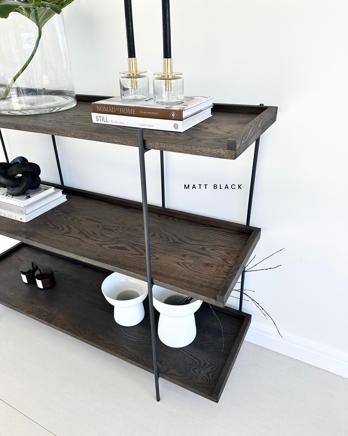 BAINE - Oak & Steel Bookshelf