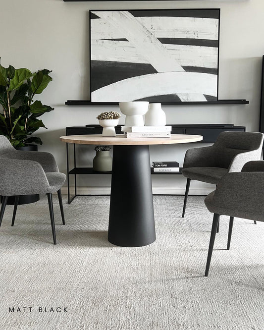 Aluka Cylinder & Oak Dining Table