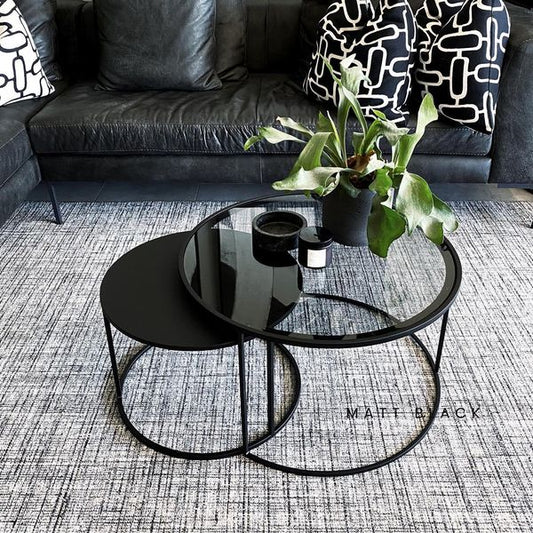 EDEN MARIA Tinted Glass & Steel Set