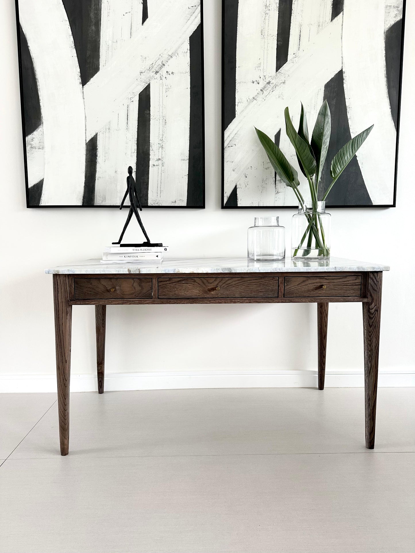 Jean Desk - Solid Oak & Marble Top