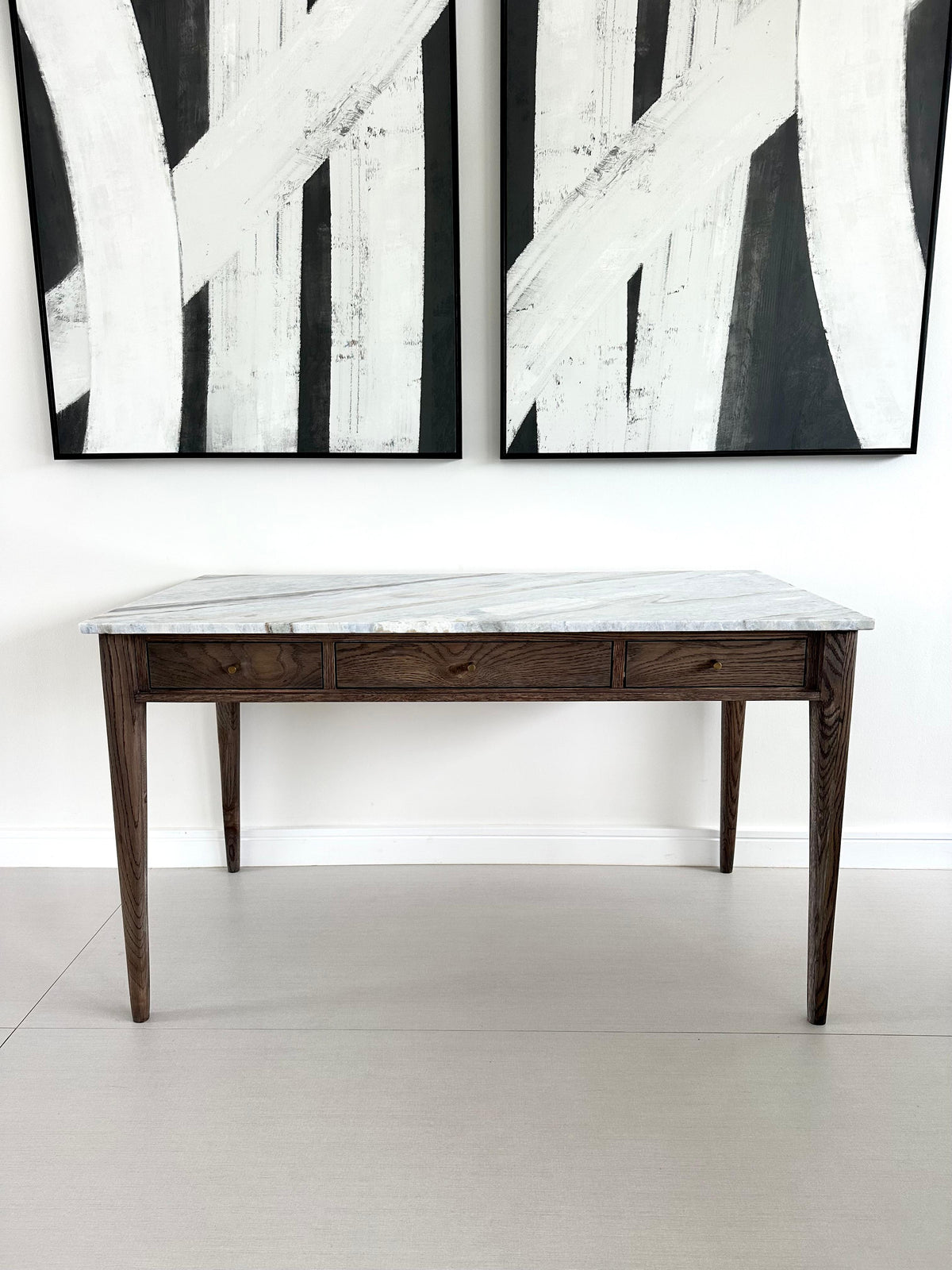 Jean Desk - Solid Oak & Marble Top