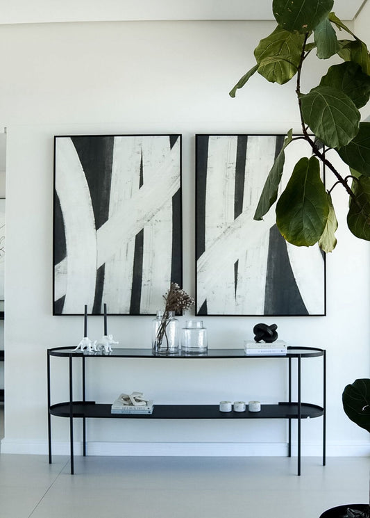 Capsular Console - Glass & Steel