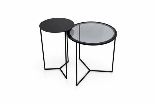 Emma Tinted Glass & Steel Set
