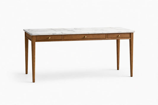 Jean Desk - Solid Oak & Marble Top