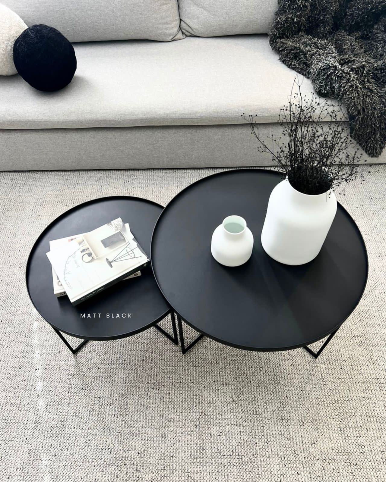 ISABELLA - Round Nesting Coffee Table Set